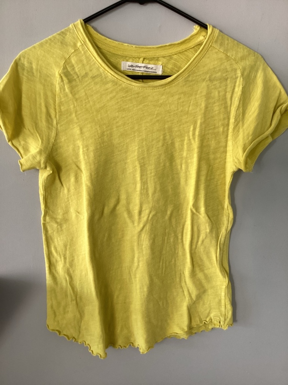 Free People Yellow Short Sleeve Tee, L NWT